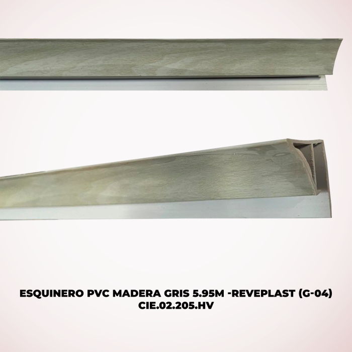 ESQUINERO PVC MADERA GRIS 5.95M -REVEPLAST (G-04)
