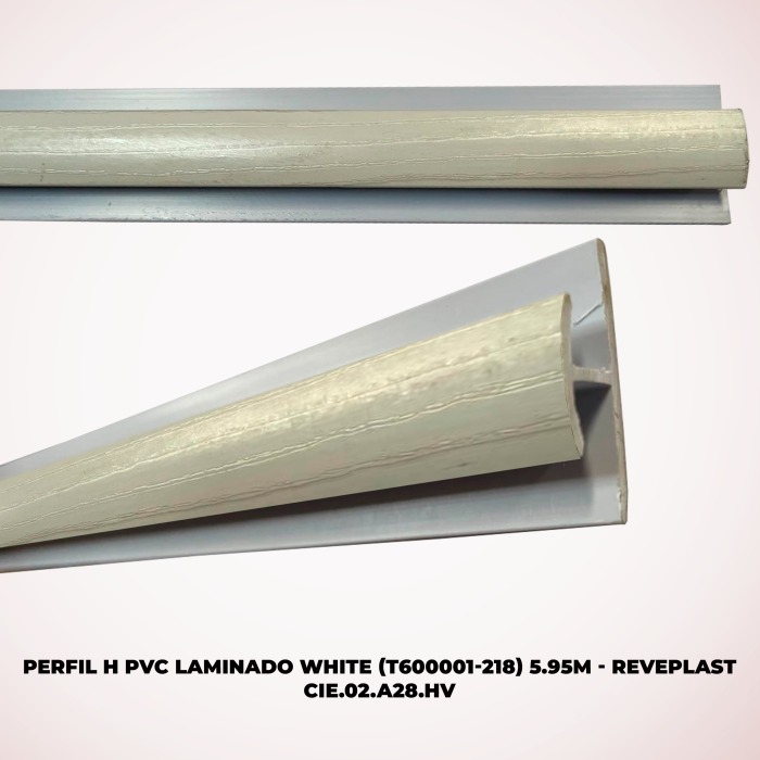 PERFIL H PVC LAMINADO WHITE (T600001-218) 5.95M - REVEPLAST